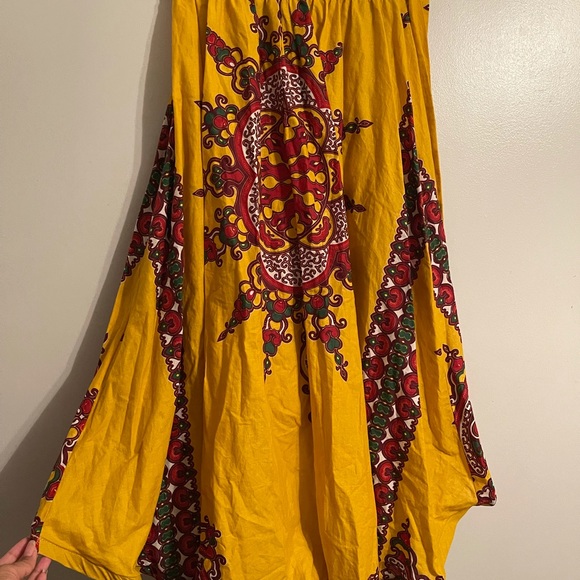 3/$30 Sale+free shipping Touch Me High Low Midi Yellow Pattern Design Skirt - Picture 4 of 4